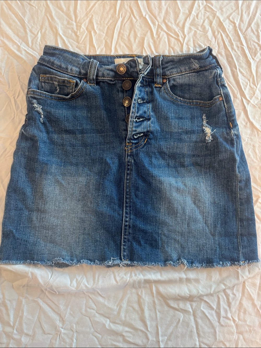 PacSun 23 Classic Blue Denim Mini Skirt with Button Front
